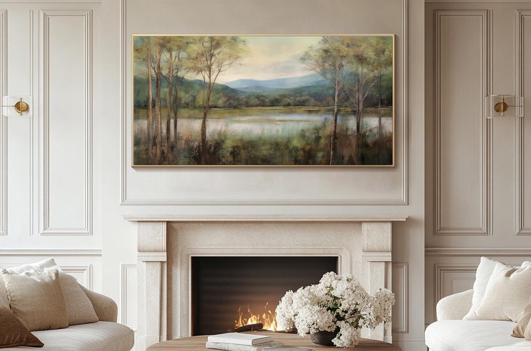 Forest Lake Oil Painting Original Landscape Wall Art Livingroom Wall ...
