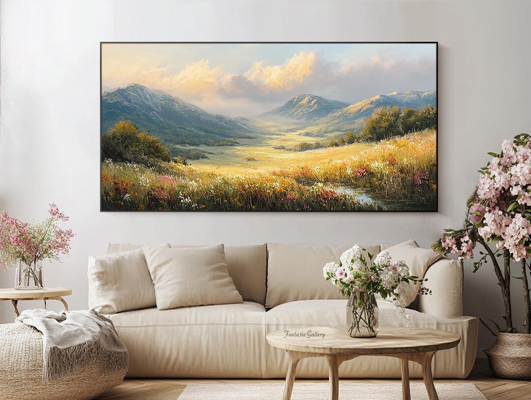 Large Textured Wall Art Original Hand Painted Oil Painting Golden ...