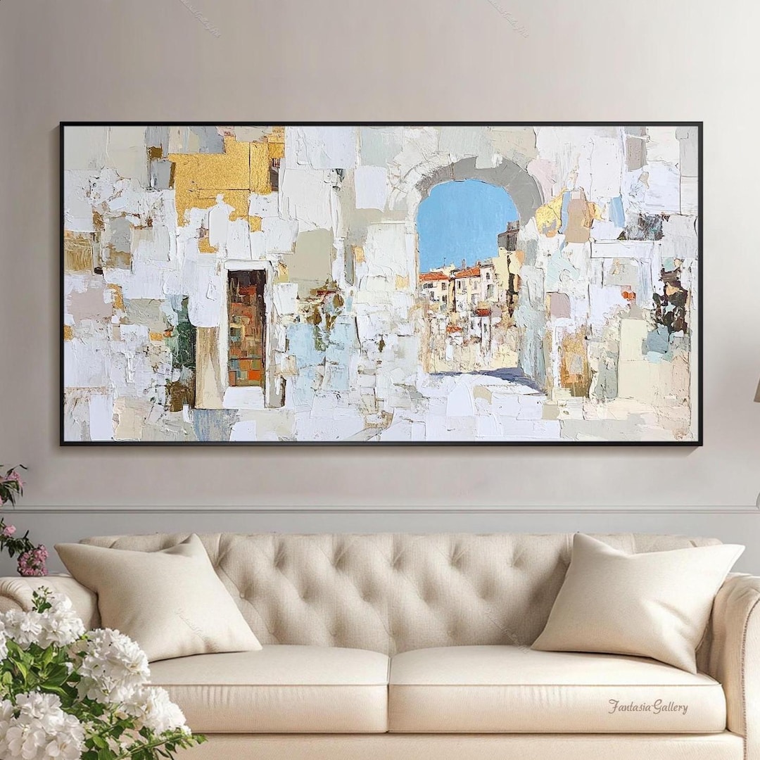 Original Abstract Oil Painting Landscape Art Living Room Wall Art Large ...