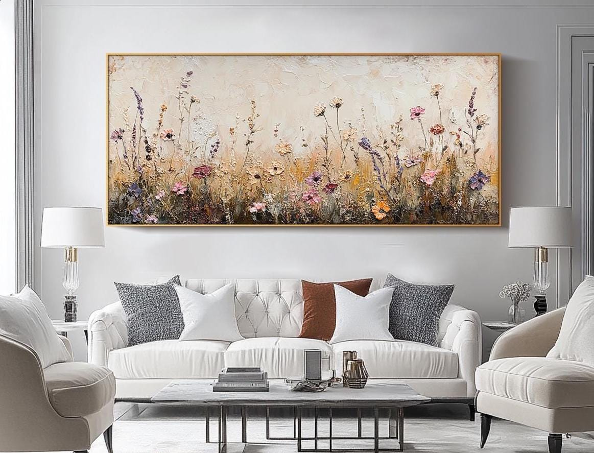 Original Impasto Oil Painting Large Living Room Wall Art Hand Painted ...