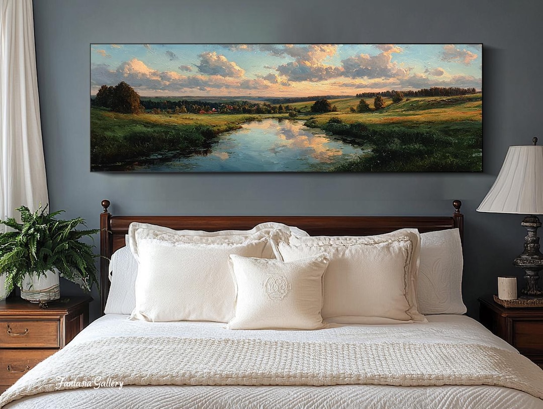 Original Landscape Oil Painting Textured Nature Wall Art Hand Painted ...