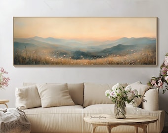 Extra grote muurkunst origineel olieverfschilderij abstracte berg kunst aan de muur groot handgemaakt olieverfschilderij woonkamer muur kunst Wildflower schilderij