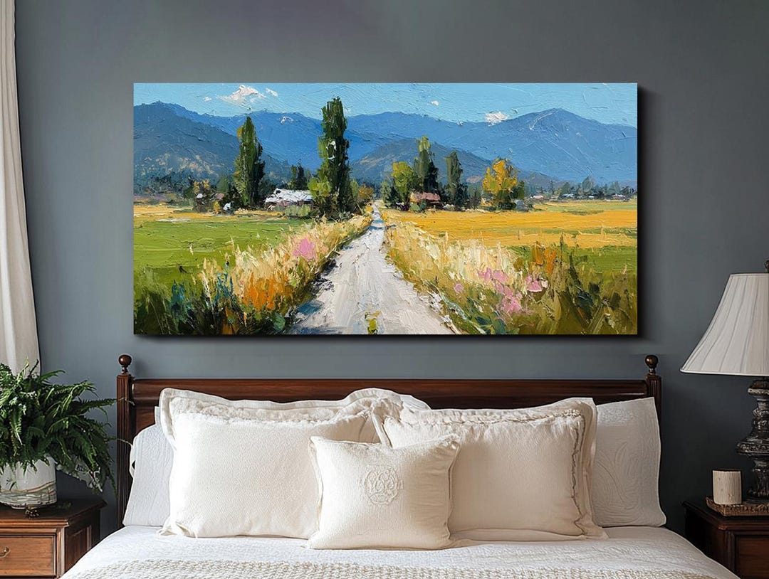 Original Landscape Oil Painting Textured Canvas Wall Art for Living ...