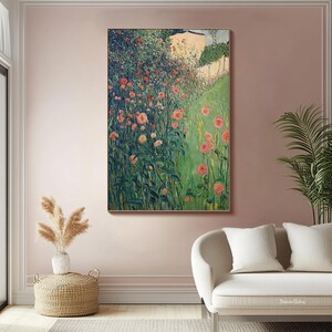 Impressionist Floral Wall Art – Monet-Style Landscape, 12x16 Inch Unframed Canvas Print, For Living Room, Bedroom