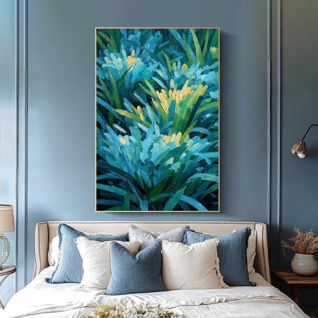 Modern Abstract Wall Art Floral Oil Painting Botanical Wall Art ...