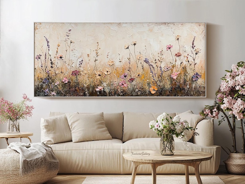 Original Impasto Oil Painting Large Living Room Wall Art Hand Painted ...