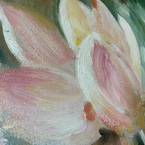 Lotus Wall Art Flower Oil Painting On Canvas Original Handmade Artwork Bed Room Wall Art Impressionist Monet Wall Art Vintage Oil Painting image 3