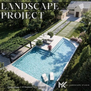 Entire Custom Landscape Design: 3D Rendering, Planting Guide, 2D Plans, PDF Presentation