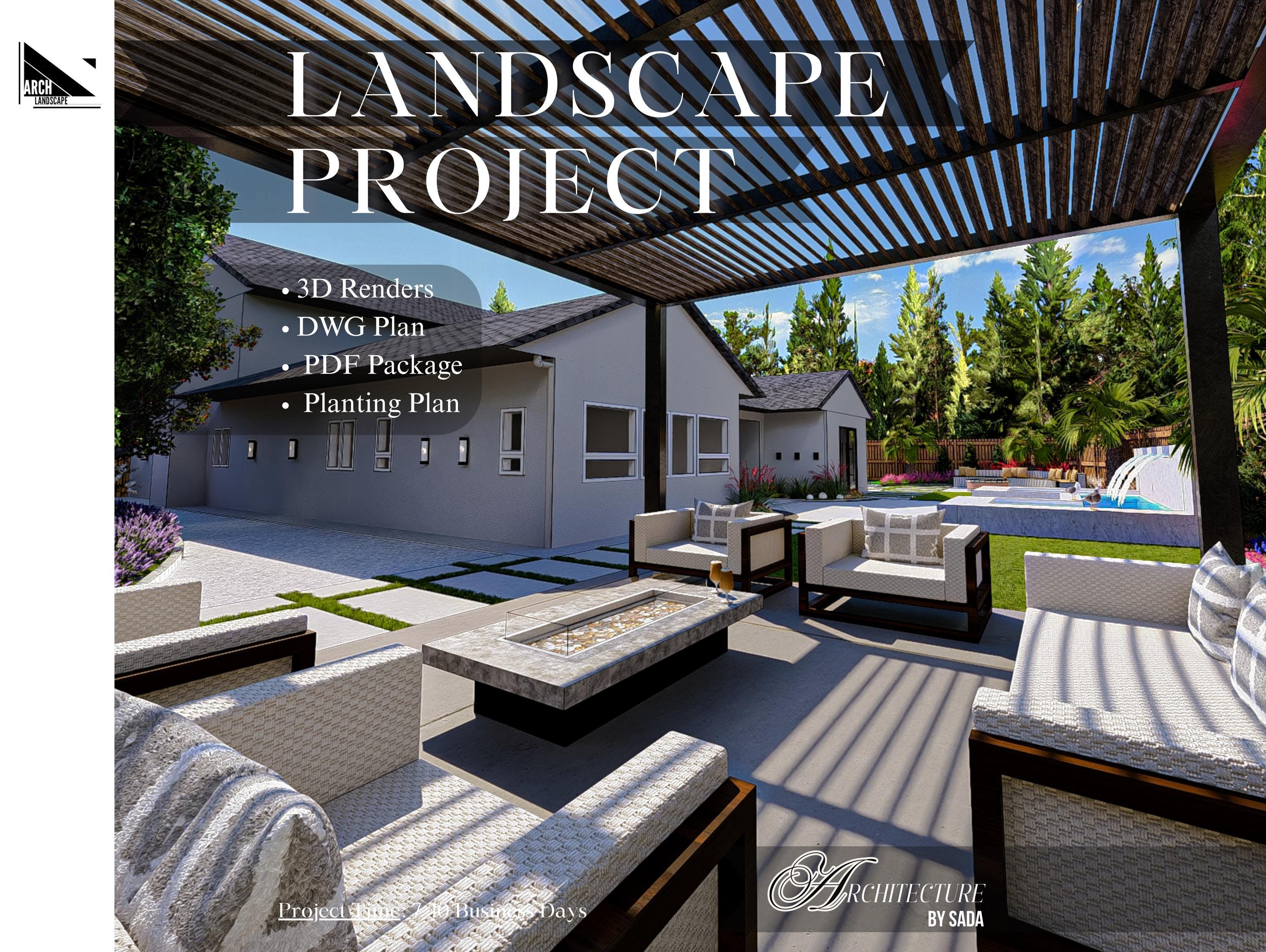 Paisagismo Personalizado | Reforma Completa de Jardim | Plantas de Quintal e Jardim Frontal, Renderizações 3D, DWG, Guia de Plantio