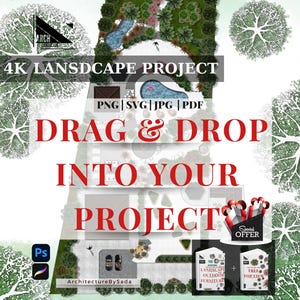 Landscape Architecture Master Plan PSD: Trees, Hardscape, Textures (Digital Download)