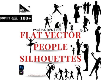 People Silhouettes PNG: High-Resolution Digital Cutouts (180+)
