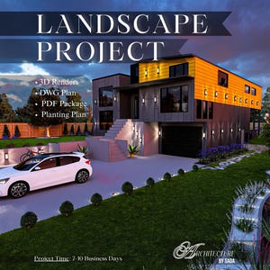 Entire Custom Landscape Design | Garden Plan, Planting Layout | 3D Rendering for Backyard & Front Yard
