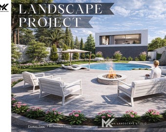 Entire Landscape Design | Online Backyard & Front Yard Plans | 3D Rendering | Planting Layout | DWG