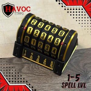 Spell-slotteller met magnetische opslag: D&D-spreukaccessoire, niveaus 1-5"
