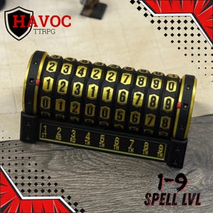 Zauberslot-Zähler mit magnetischer Aufbewahrung: D&D Zauberwirker, Stufen 1-9