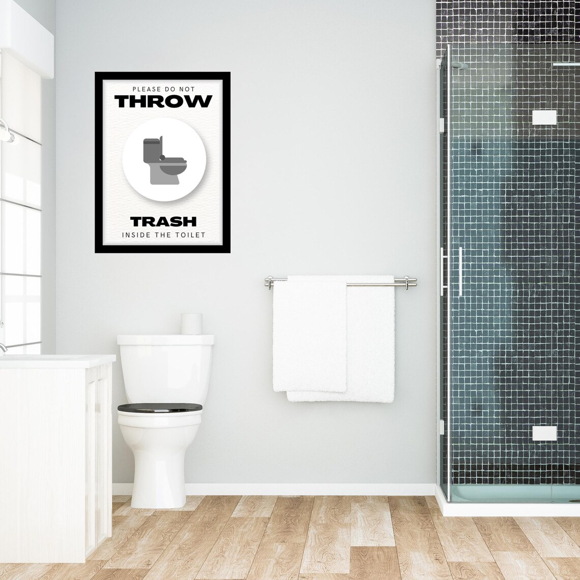Airbnb Bathroom Sign, Do Not Flush Sign, Flush Only Toilet Paper, Vacation Rental Printable Sign ...
