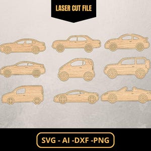 Pack de vectores de Autos para corte Laser.
