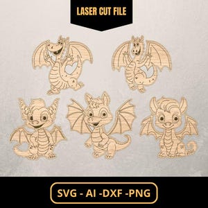 Pack Dragons Fantastiques – Fichiers SVG DXF découpés au laser