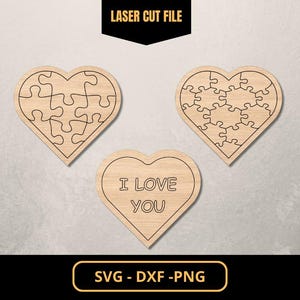 Rompecabezas con forma de corazón para maquina de corte laser.
