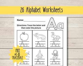 26 Printable Trace the Alphabet Kindergarten Worksheets Preschool Worksheets