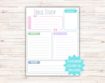 Printable Bible Study Template: SOAP Method Guide (Digital Download)