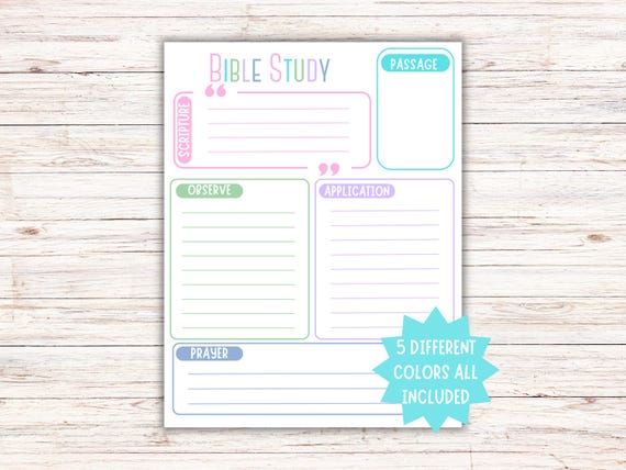 Printable Bible Study Template: SOAP Method Guide (Digital Download)