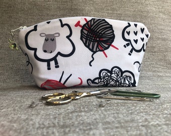 White Sheep Knitting Notions Bag