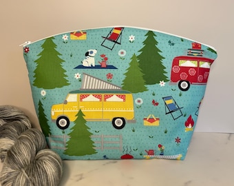Camping Large Knitting and Crocheting Project Bag