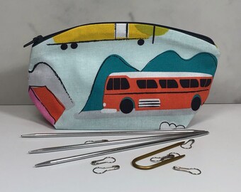 Road Trip Knitting and Crocheting Notions Bag and Stitch Marker