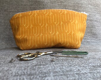 Gold Cable Knitting Notions Bag