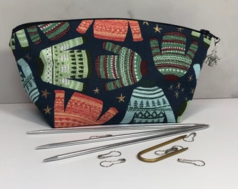 Colorwork Christmas Sweaters Knitting Notions Bag and Stitch Marker