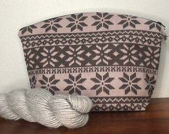 Gray Sweater Large Knitting and Crocheting Project Bag