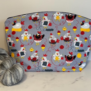 Knitting Chickens Large Knitting Project Bag