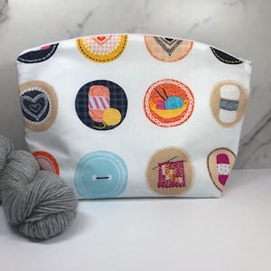 Grand sac à projets pour badges à tricoter