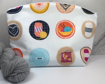 Knitting Badges Large Project Bag
