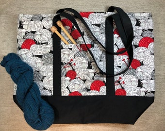 Knitting Sheep Tote Bag