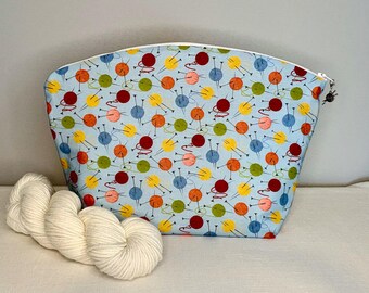 Balls of Yarn Large Knitting and Crocheting Project Bag, Aqua