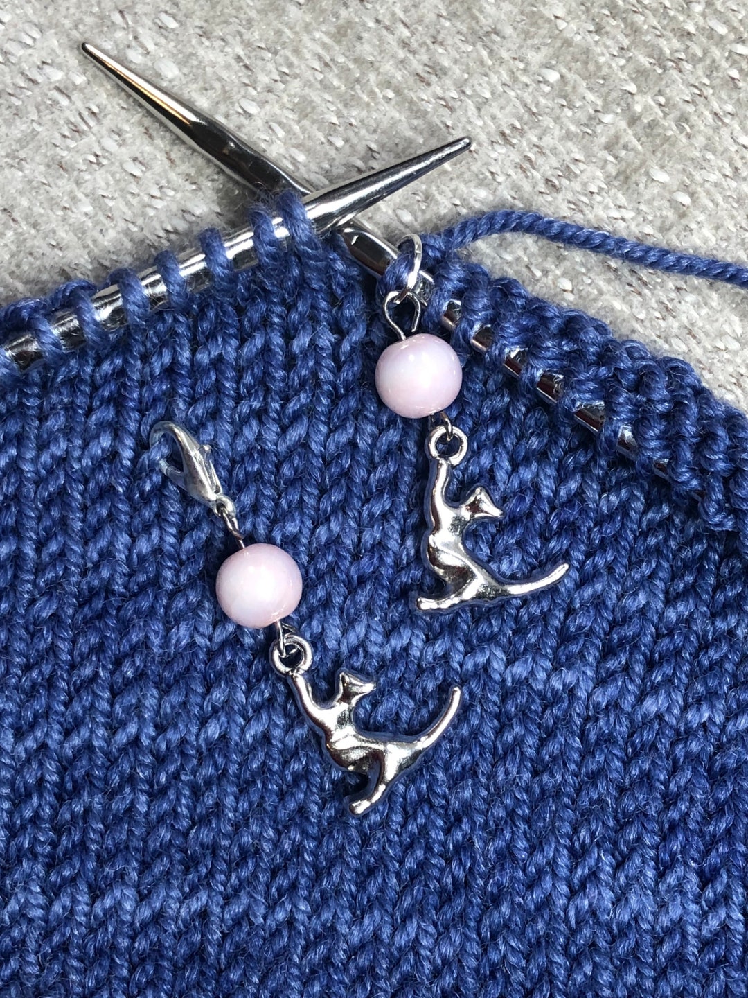 Cat With Yarn Knitting Stitch Marker or Progress Marker Etsy
