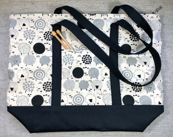 Black Sheep Knitting Tote Bag