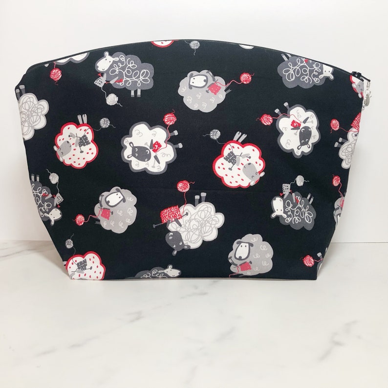 Black Knitting Sheep Large Knitting Project Bag Etsy Canada