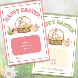 Porte-cartes cadeau de Pâques, cadeau de Pâques pour ados, remplissage de panier de Pâques, cadeau du lapin de Pâques, carte de Pâques à imprimer