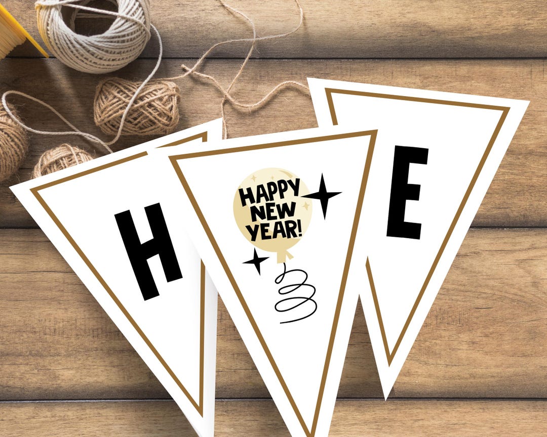 Hello 2026 Banner, Printable New Years Eve Decoration, Happy New Year ...