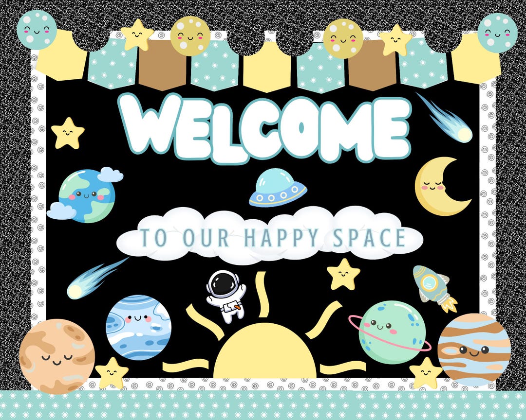 Welcome Back to School Bulletin Board Kit, Space Theme Classroom Door ...