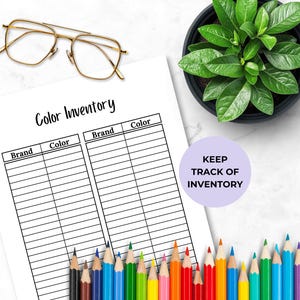 Colored Pencil Inventory, Color Swatch Chart, Art Swatch, Printable ...
