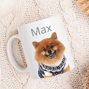 Custom Dog Mug with Pet Photo and Name, Personalized Gift, Pet Portrait Coffee Mug, Unique Gift for Dog Lovers, Customizable up to 3 Pets