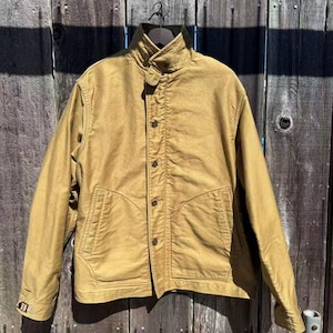 Jaqueta Freewheelers Deck – Estilo Militar Vintage – Algodão Grosso – Bege Tamanho 44