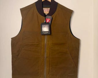 Filson Tin Cloth Insulated Vest – Dark Tan – Size L