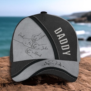 Personalized Daddy Hat, 4th of July Hat, Fist Bump Dad Hat, Customized Papa Cap, Custom Fathers Day Hat, Best Dad Ever Gift, Custom Name Hat