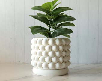 3D Printed Planter Pot with Tray: Modern Home Decor | Tri-weave