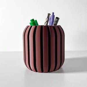 Desk Organizer | 3D Printed Modern Pen Holder | The Unra Pencil Holder for Office & Home Decor | Unique Desk Accessory